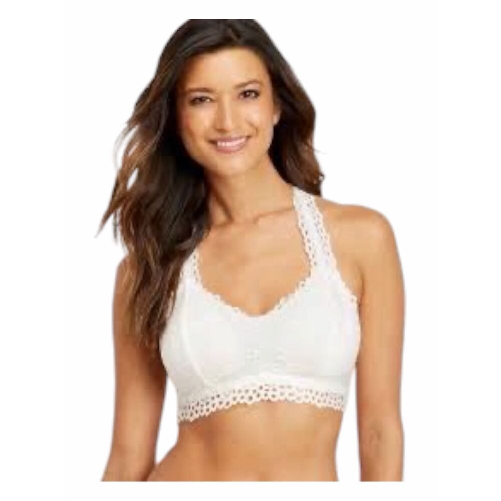 MAURICES Women’s Ivory Lace Racerback Bralette Size XS